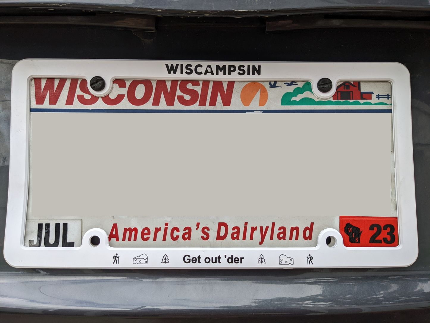 Wiscampsin Recycled License Plate Frame