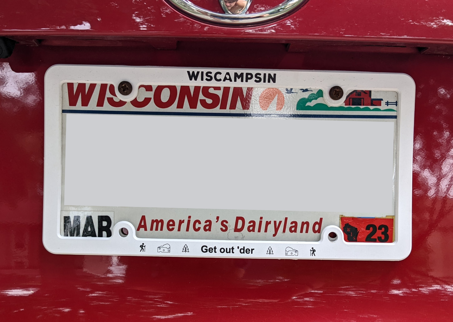 Wiscampsin Recycled License Plate Frame